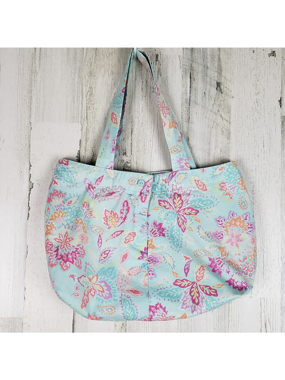 Handmade Multicolored Floral Paisley Repurposed Shoulder Bag - Picture 1 of 11